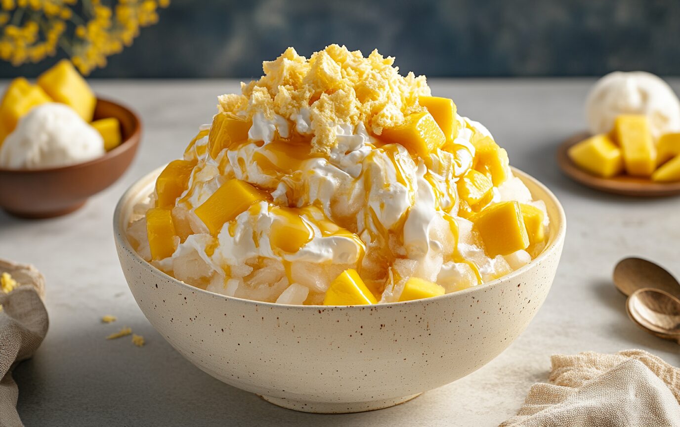 Creamy Mango Shaved Ice - Kim Kim Cooking